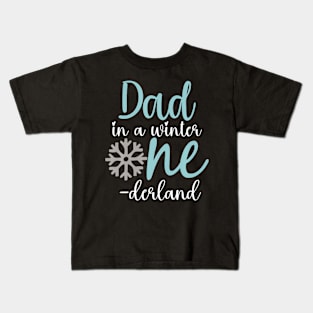 Dad In A Winter Onederland Father 1St Birthday Of Girl Kids T-Shirt